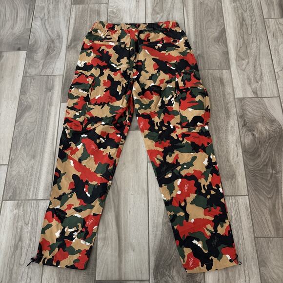 Air JORDAN Flight Heritage Tan Red Green Black Camo Cargo Pocket Pant Men Sz M - Picture 12 of 12